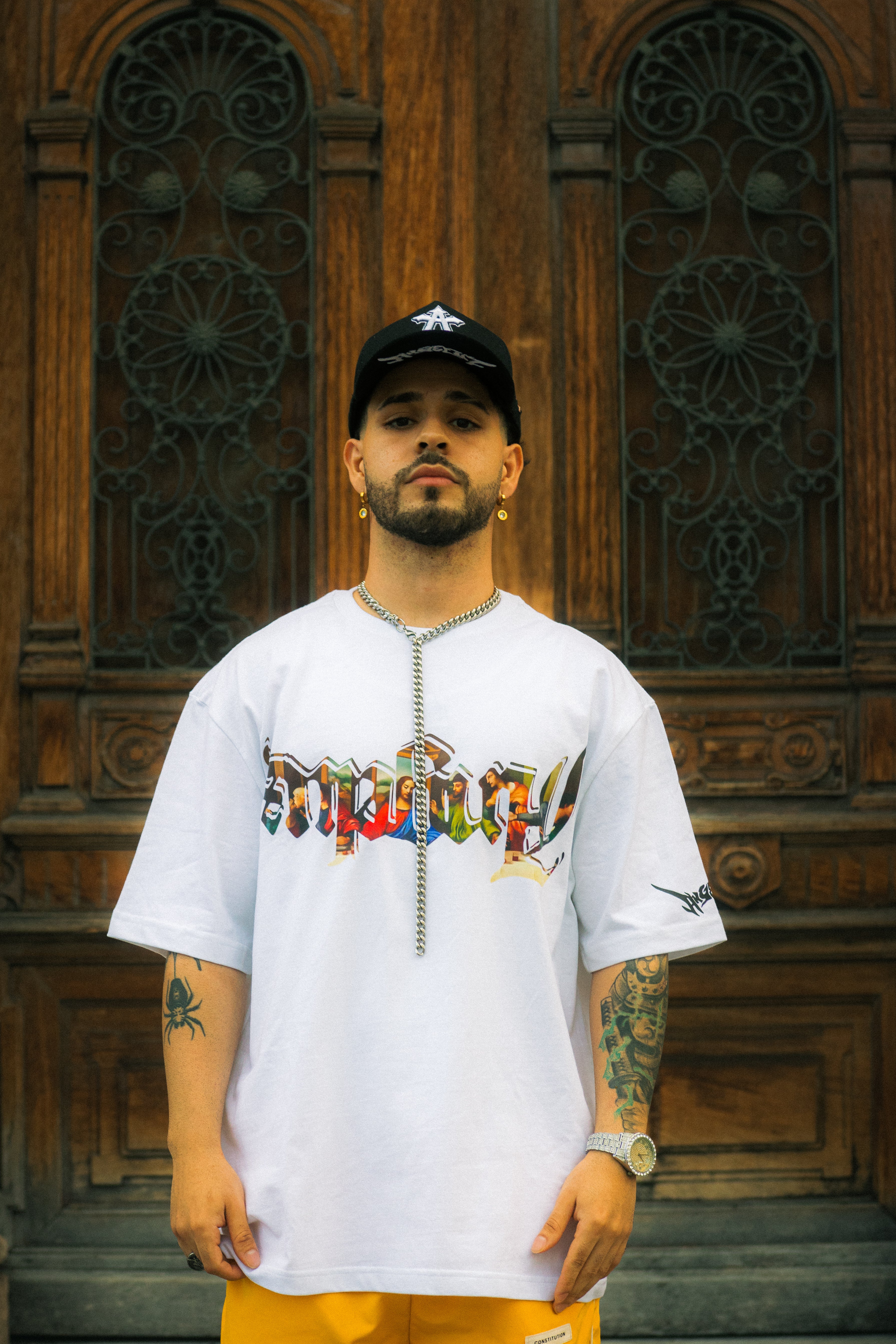 “PRAY FOR UZ” WHITE T SHIRT (RELAXED OVERSIZE FIT)